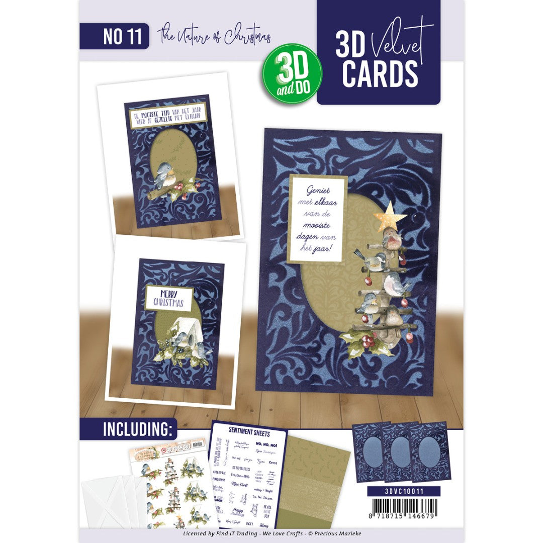 3D Velvet Cards A6 - The Nature of Christmas