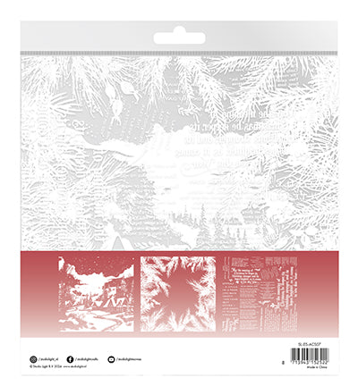 SL Essentials Collection | Acetate sheets Snowy town, pine & verses no.07