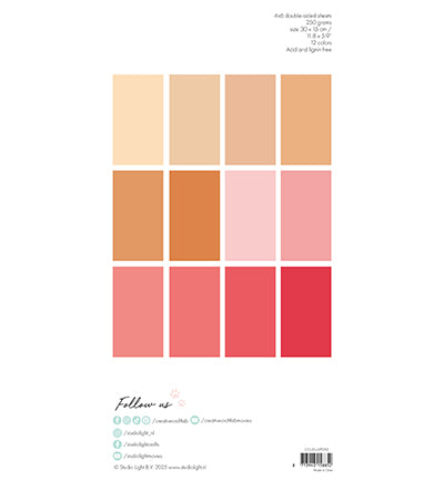 StudioLight Creative Craftlab | CCL-ES-UPP292 - Unicolor Paper Pad Peach & Pinks Essentials nr.292