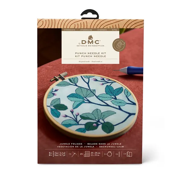 DMC Punch needle kit jungle foliage 18,5cm
