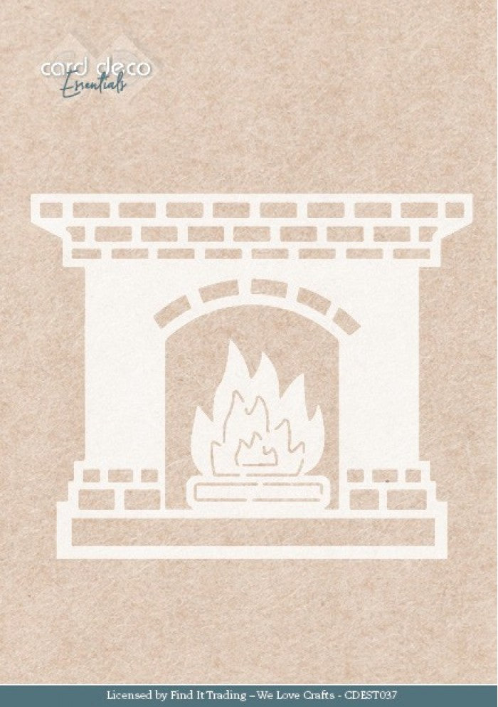 CDEST037 - Card Deco Essentials - Glowing Christmas - Fireplace - A5