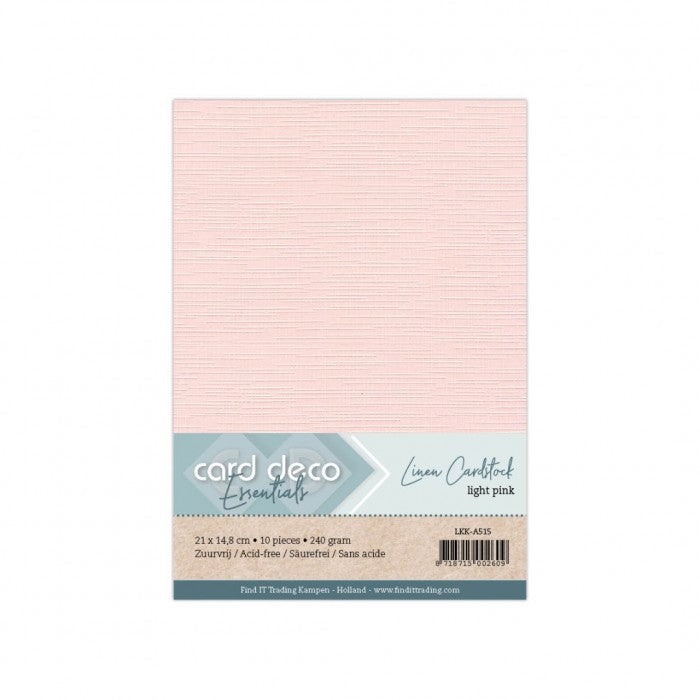 Card Deco Linen Cardstock - A5 - Lichtroze