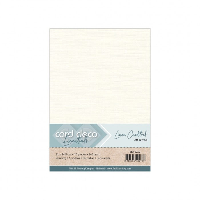 Card Deco Linen Cardstock - A5 - Gebroken wit