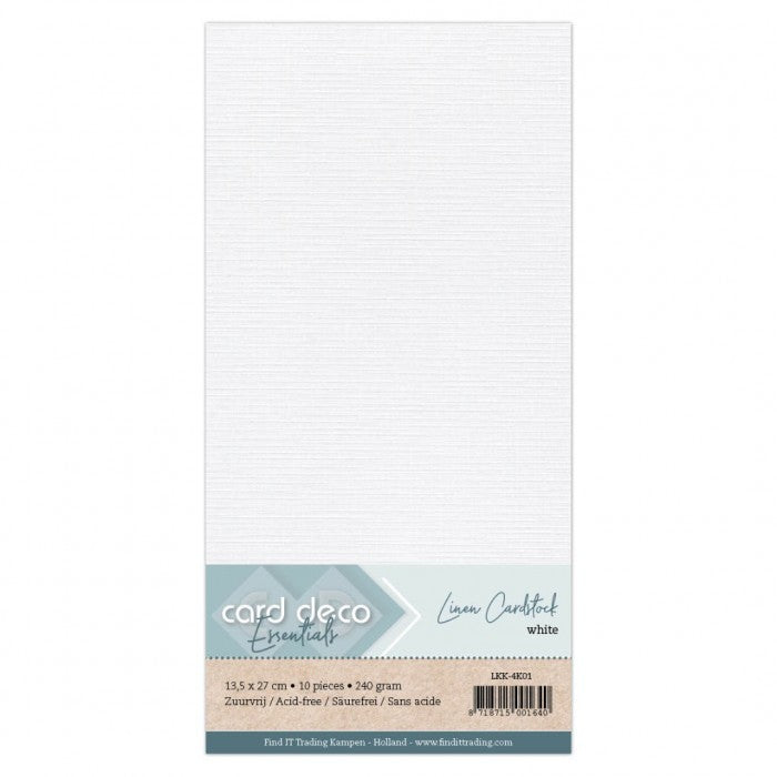 Card Deco Linen Cardstock - 4K - Wit