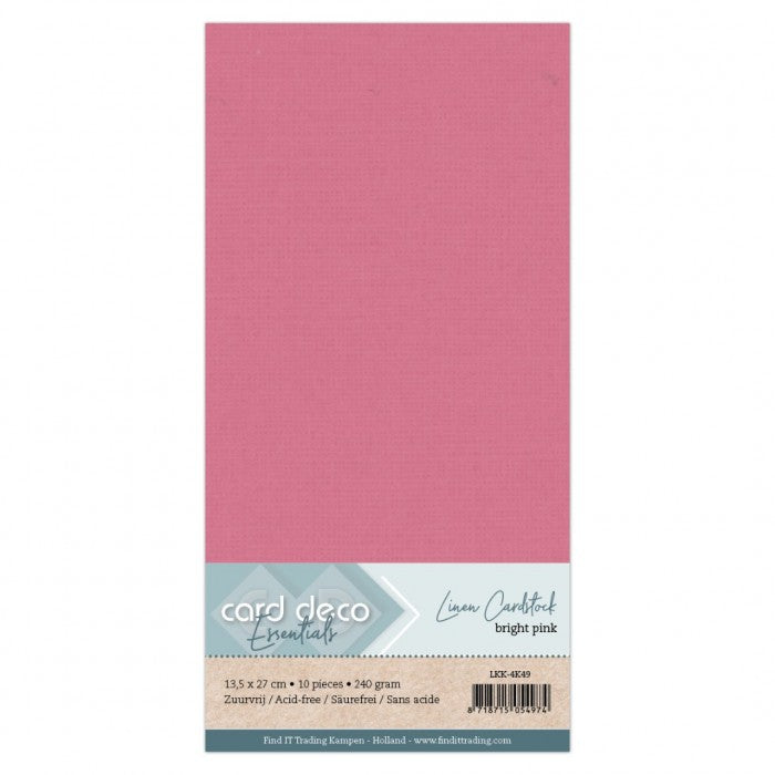 Card Deco Linen Cardstock - 4K - Bright Pink