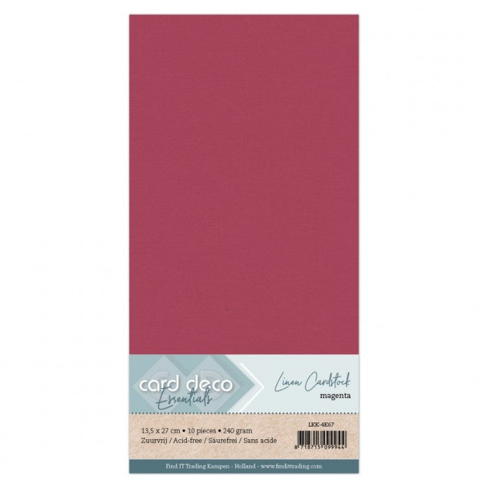 Card Deco Linen Cardstock - 4K - Magenta