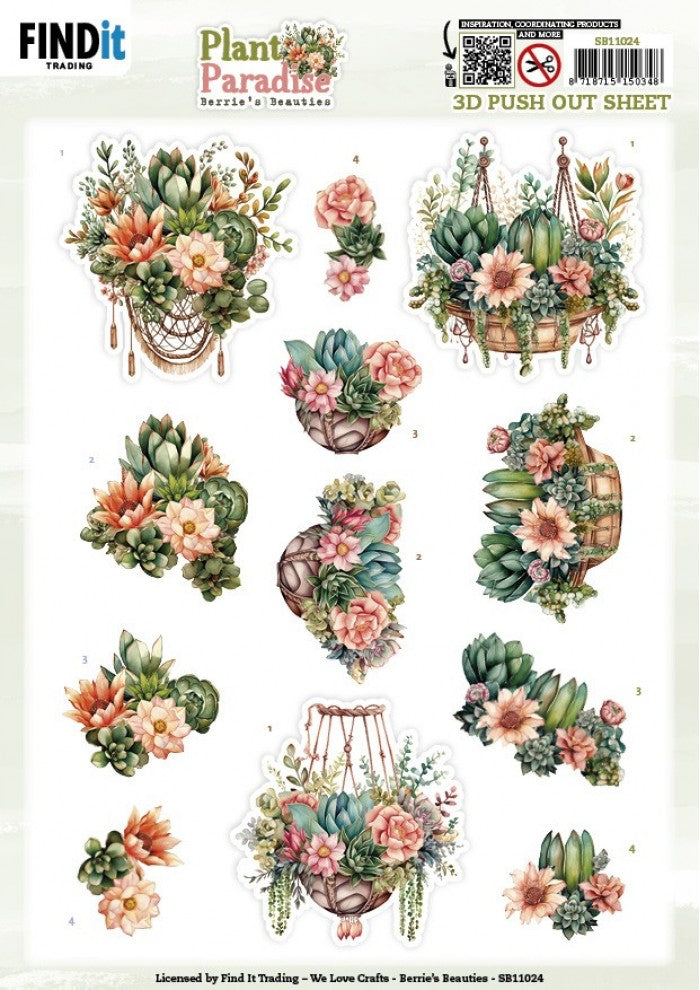 3D Push out Sheet - Berries Beauties - Plant Paradise - Hanging Baskets