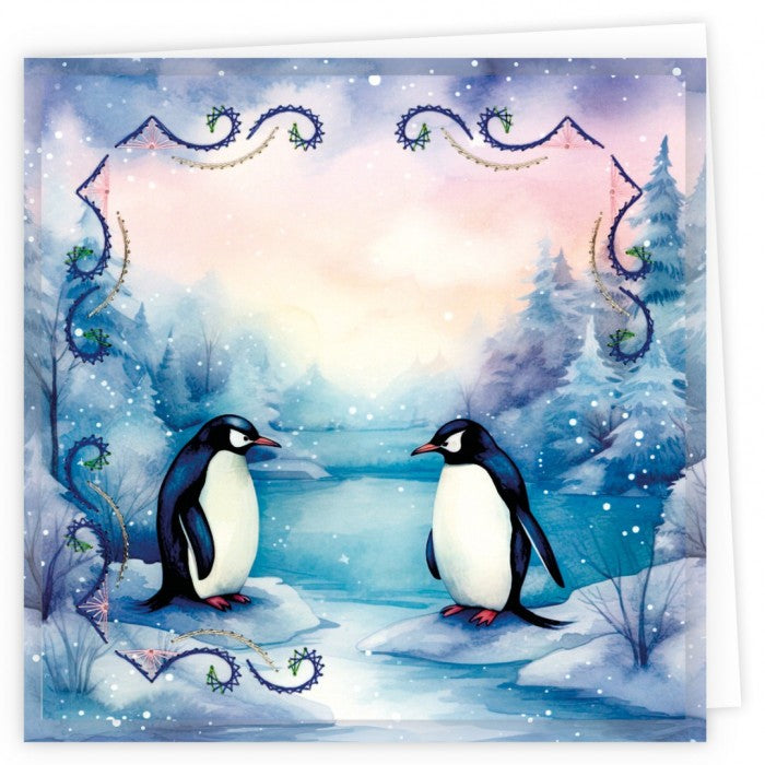 Stitch and Do Embroidery Cards 7 - Berries Beauties - Penguins