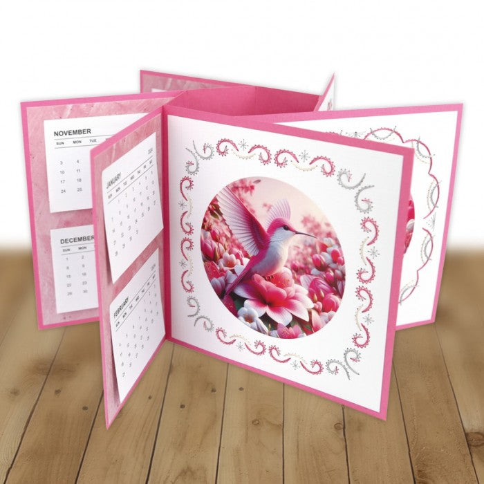Embroidery Pinwheel Calendar - Berries Beauties - Hummingbirds