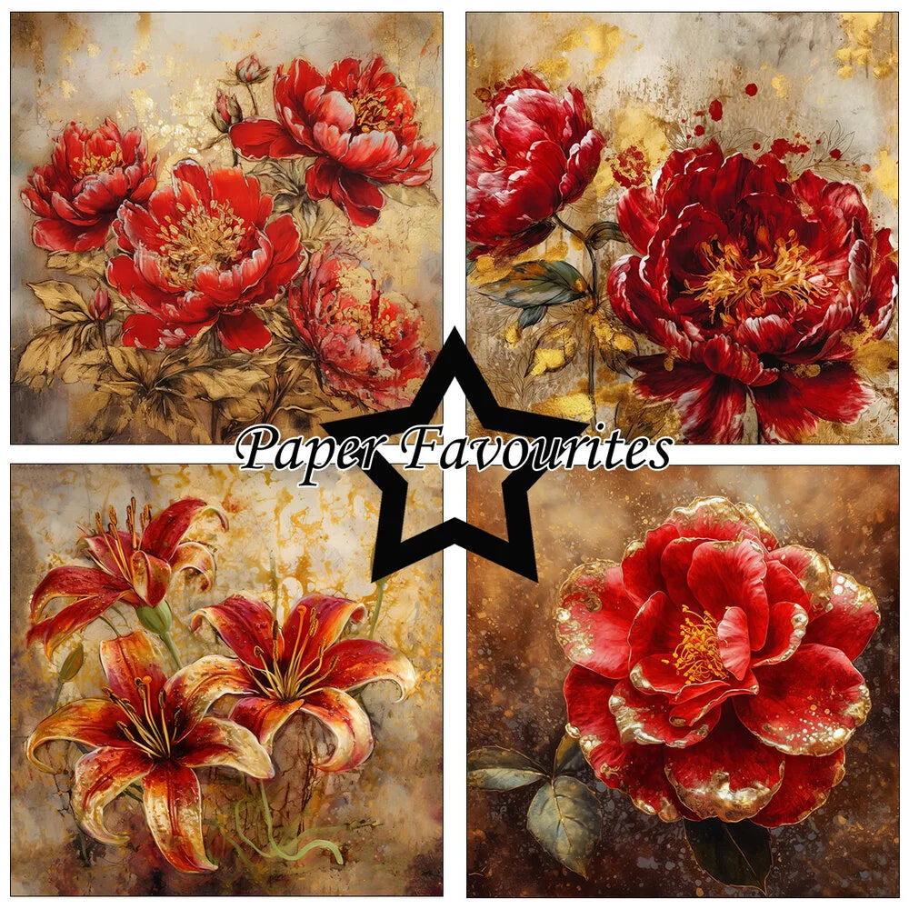 Paper Favourites | 15x15cm Paperpack Red & Gold