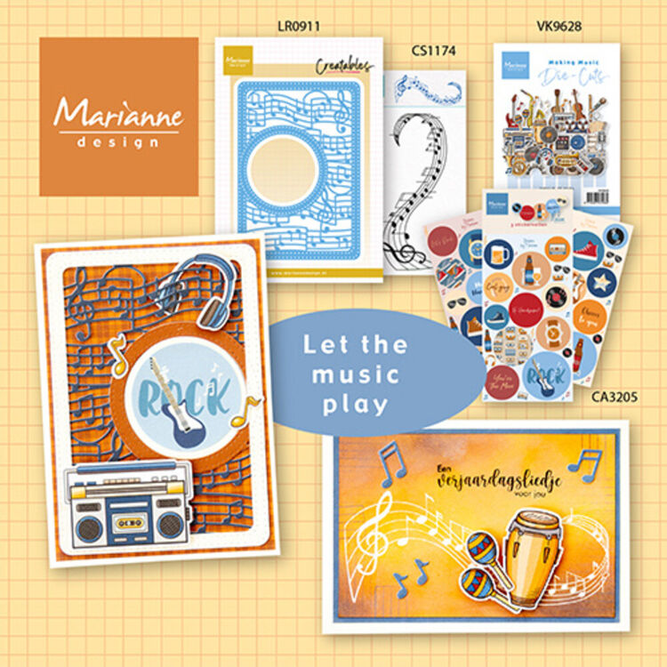 Marianne Design clearstamps Musical swirl CS1174