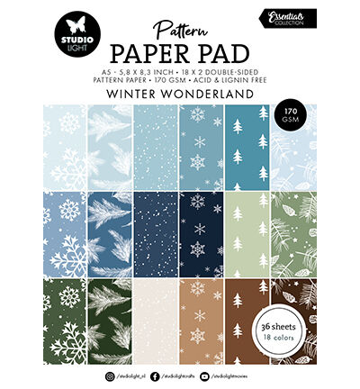 Studiolight Pattern Paper Pad Winter wonderland Essentials nr.343