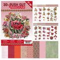 3D Pushout boek Flowers in Red No.44