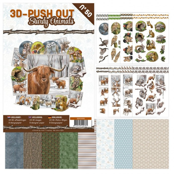 3D Pushout boek Sturdy Animals No.50