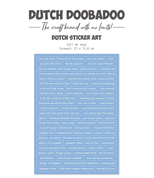 Dutch Doobadoo - Stickers - A5 Sail me Away - Waves of the Sea