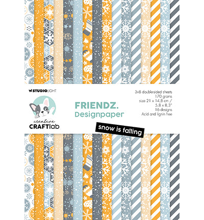 StudioLight Creative Craftlab | Designer Paper Pad Snow is falling Friendz nr.122