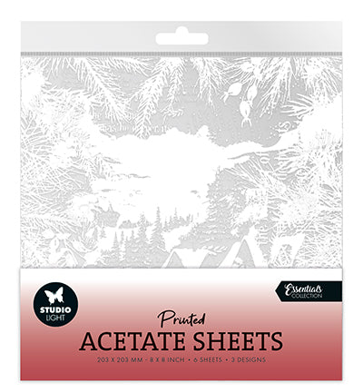 SL Essentials Collection | Acetate sheets Snowy town, pine & verses no.07