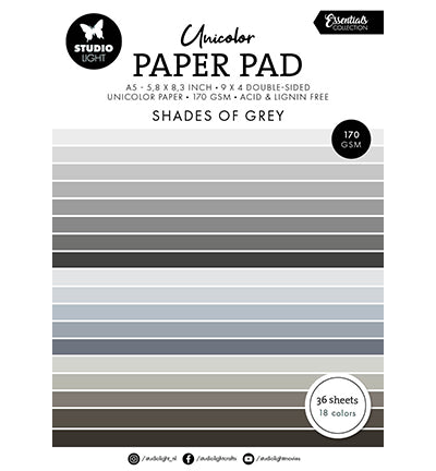SL Unicolor paperpad Shades of grey Essentials nr.248