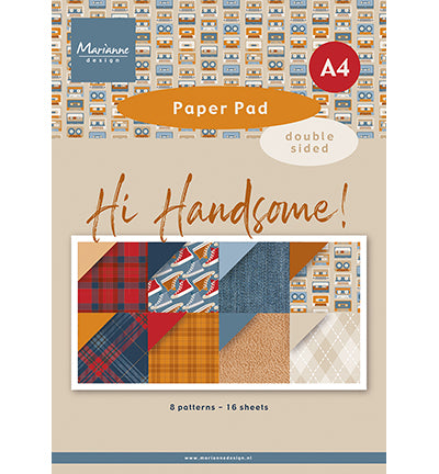 Marianne Design Paperpad A4 - Hi Handsome! PK9208