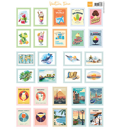 Marianne Design - Knipvel A4 - Stamps - Vacation time VK9633
