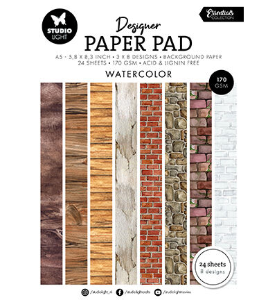 Studiolight Designer Paper Pad Watercolor Essentials nr.330