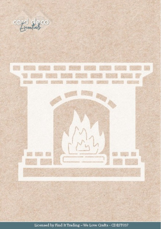 CDEST037 - Card Deco Essentials - Glowing Christmas - Fireplace - A5