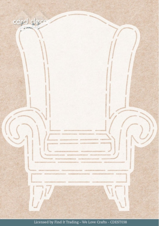 CDEST038 Stencil - Card Deco Essentials -Nostalgic Chair - A5