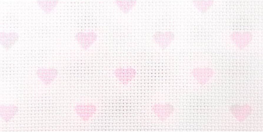 DMC Aïda impressions - pink hearts 5,5kr/cm