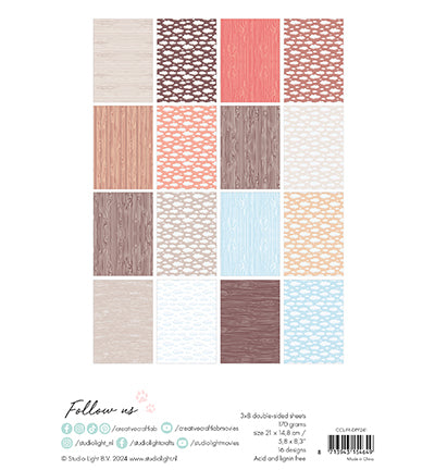 StudioLight Creative Craftlab | Designer Paper Pad Woodgrain Friendz nr.241