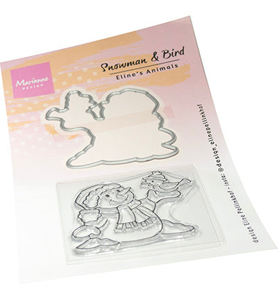 MD Stamp & die Eline's Animals - Snowman & Bird EC0204