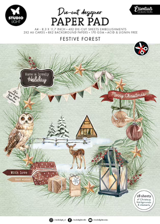 Die-cut Paper Pad Festive forest - Essentials nr. 219