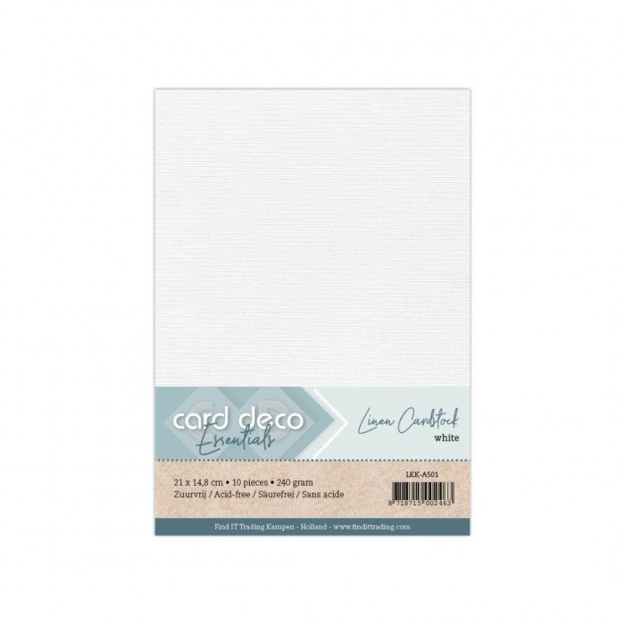 Card Deco Linen Cardstock - A5 - Wit