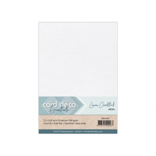 Card Deco Linen Cardstock - A5 - Wit
