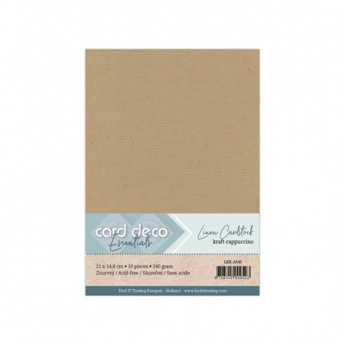Card Deco Linen Cardstock - A5 - Kraft cappuccino
