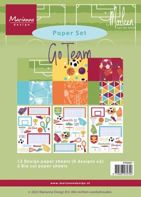 Marianne Design Paperset - Go Team by Marleen PK9207