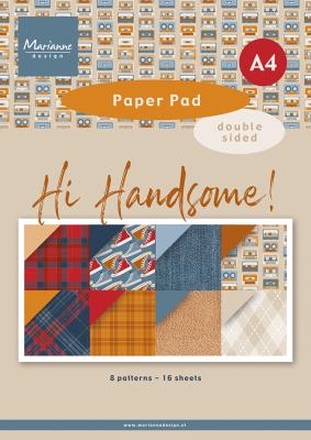 Marianne Design paperpad A4 - Hi Handsome! PK9208