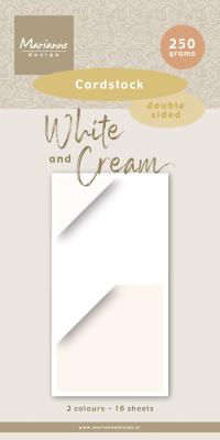 Marianne Design Cardstock - White & Cream PK9211
