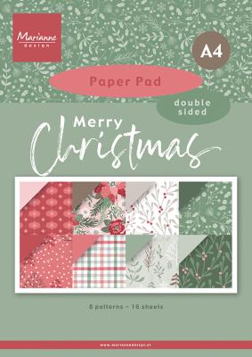 Marianne Design paperpad A4 - Merry Christmas - A4 PK9217