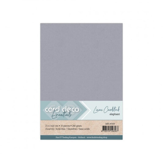 Card Deco Linen Cardstock - A5 - Elephant Grey