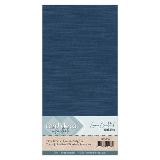 Card Deco Linen Cardstock - 4K - Dark blue