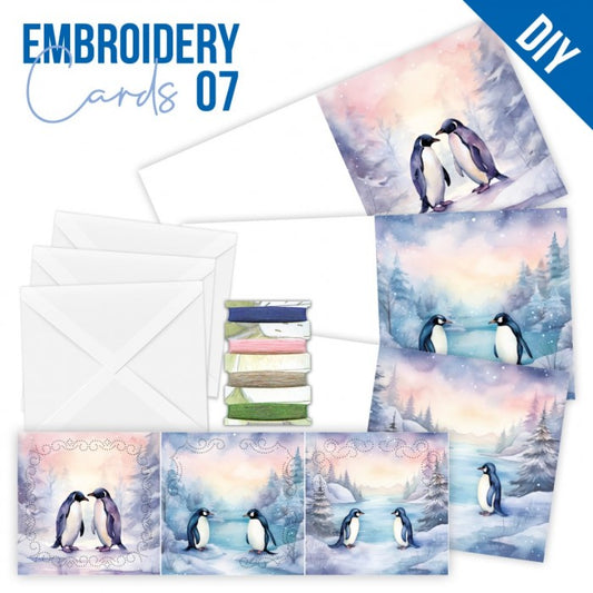 Stitch and Do Embroidery Cards 7 - Berries Beauties - Penguins