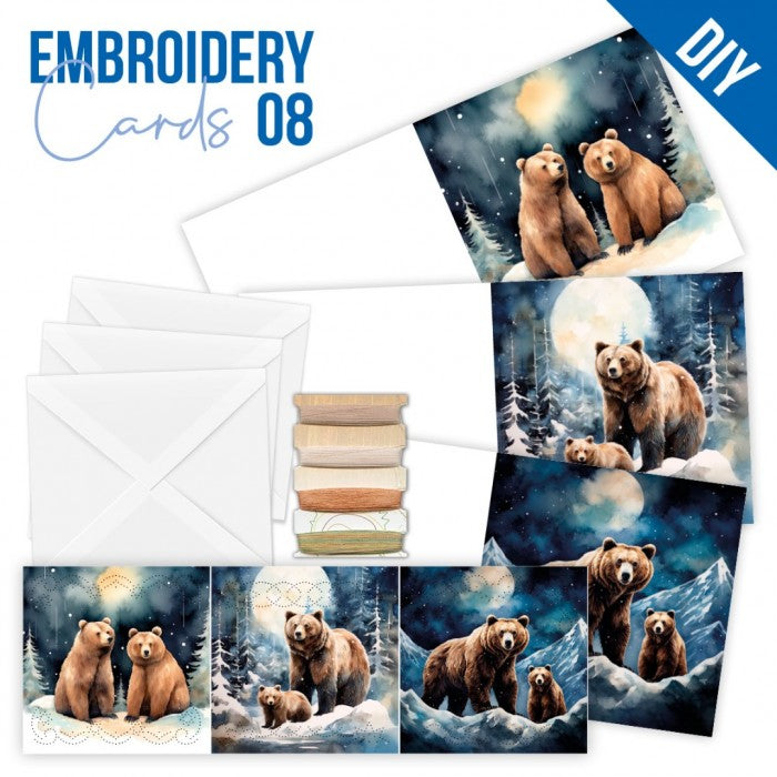 Stitch and Do Embroidery Cards 6 - Berries Beauties - Winter Bears