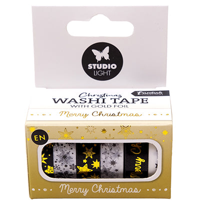 SL Washi tape Black/white - EN - Gold Essentials nr.22