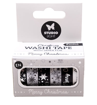 SL Washi tape Black/white - EN - Silver Essentials nr.23