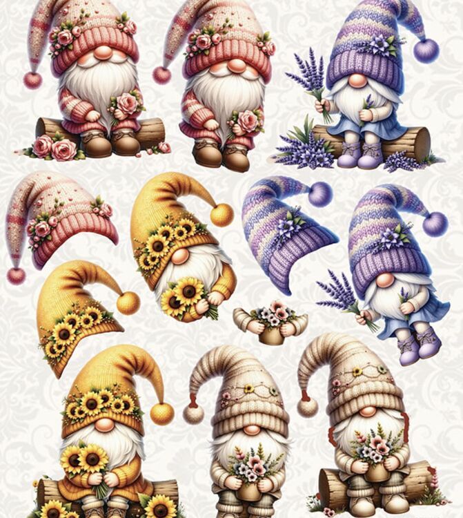 Cozy Gnomes set uitdrukvellen 5st.