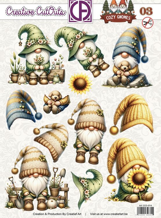 Cozy Gnomes set uitdrukvellen 5st.