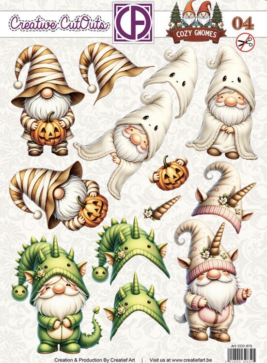 Cozy Gnomes set uitdrukvellen 5st.