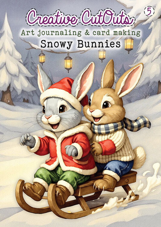 Creative Cutouts Art journalling and card making No.5 Snowy Bunnies